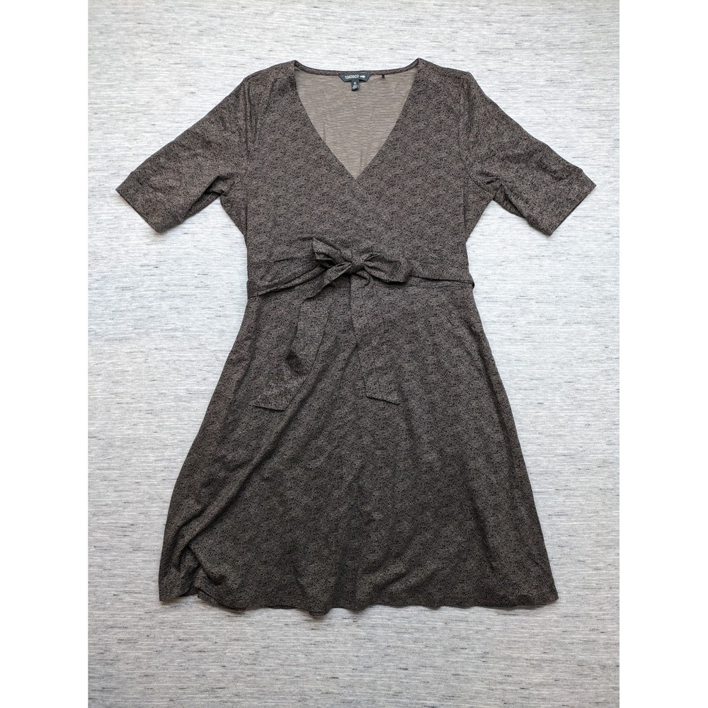 TOAD & CO Cue Wrap Short Sleeve Dress Organic Cotton Pockets XL Comfort Zig Zag